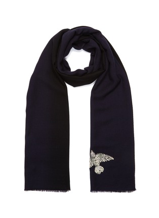 Main View - Click To Enlarge - JANAVI - 'Pearl Sparrow' embellished Merino wool scarf