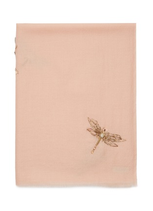 Detail View - Click To Enlarge - JANAVI - 'Sublime Dragonfly' embellished cashmere scarf
