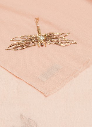Detail View - Click To Enlarge - JANAVI - 'Sublime Dragonfly' embellished cashmere scarf