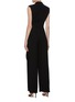 Back View - Click To Enlarge - BIANCA SPENDER - Ruffle side crepe sleeveless blazer jumpsuit