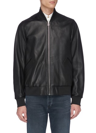 Main View - Click To Enlarge - PS PAUL SMITH - Leather bomber jacket