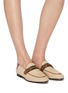 Figure View - Click To Enlarge - GUCCI - 'Brixton' web stripe horsebit canvas step-in loafers