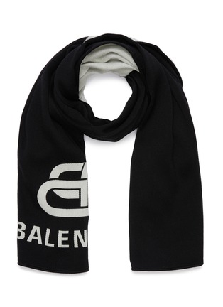 Main View - Click To Enlarge - BALENCIAGA - 'BB Blanket' jacquard wool scarf