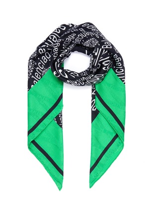 Main View - Click To Enlarge - BALENCIAGA - Mix logo print silk scarf