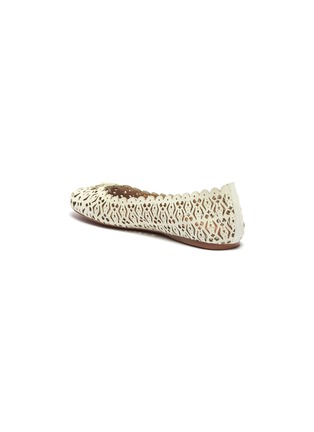 Detail View - Click To Enlarge - ALAÏA - Bow abstract lasercut leather flats