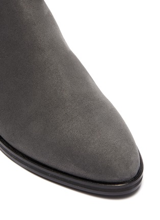 Detail View - Click To Enlarge - ALAÏA - Diagonal lace-up suede ankle boots