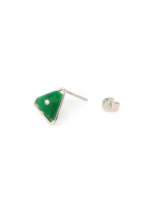 Detail View - Click To Enlarge - OLIVIA YAO - 'Lentille Triangle' agate Swarovski crystal stud earrings