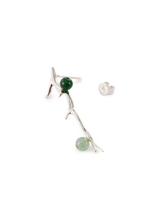 Detail View - Click To Enlarge - OLIVIA YAO - 'Vert Laurier' agate branch drop earrings