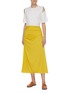 Figure View - Click To Enlarge - THEORY - Ruched side silk blend skirt