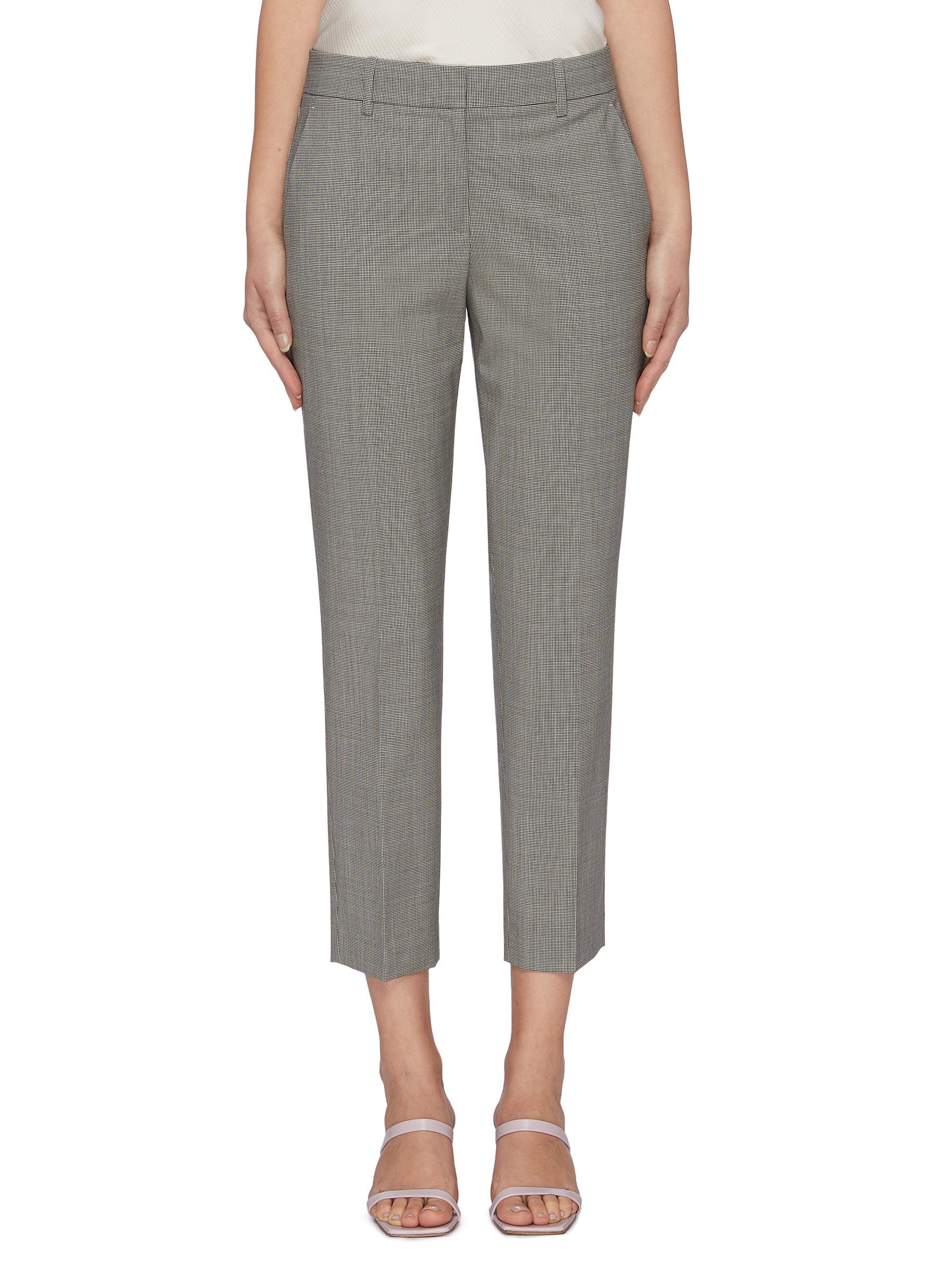 Treeca 2 houndstooth check merino wool suiting pants by Theory