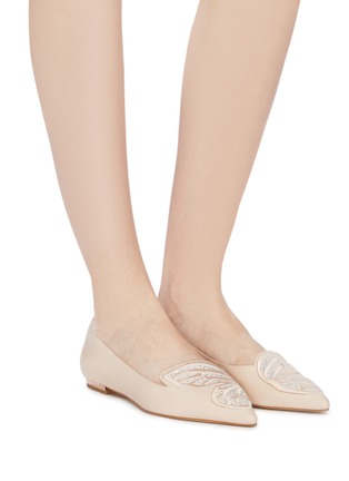 Figure View - Click To Enlarge - SOPHIA WEBSTER - 'Bibi Butterfly' wing embroidered leather flats