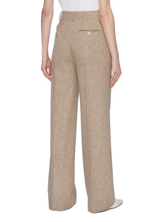 Back View - Click To Enlarge - THEORY - Pleated speckled wool wide leg pants