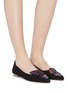 Figure View - Click To Enlarge - SOPHIA WEBSTER - 'Bibi Butterfly' wing embroidered suede flats
