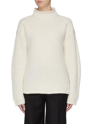 Main View - Click To Enlarge - THEORY - Basket stitch mock neck cashmere sweater