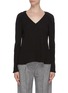 Main View - Click To Enlarge - THEORY - Pleated panel V-neck top