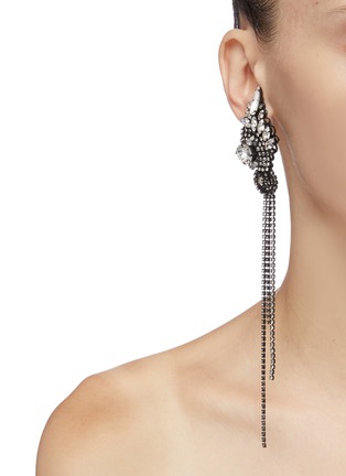 Figure View - Click To Enlarge - ERICKSON BEAMON - 'China Club' Swarovski crystal fringe drop earrings