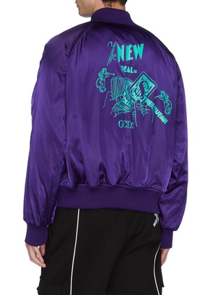 Back View - Click To Enlarge - GCDS - Logo graphic print satin bomber jacket