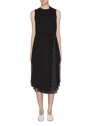 Main View - Click To Enlarge - VINCE - Chiffon overlay polka dot print sleeveless dress