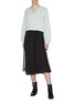 Figure View - Click To Enlarge - VINCE - Chiffon overlay polka dot print skirt