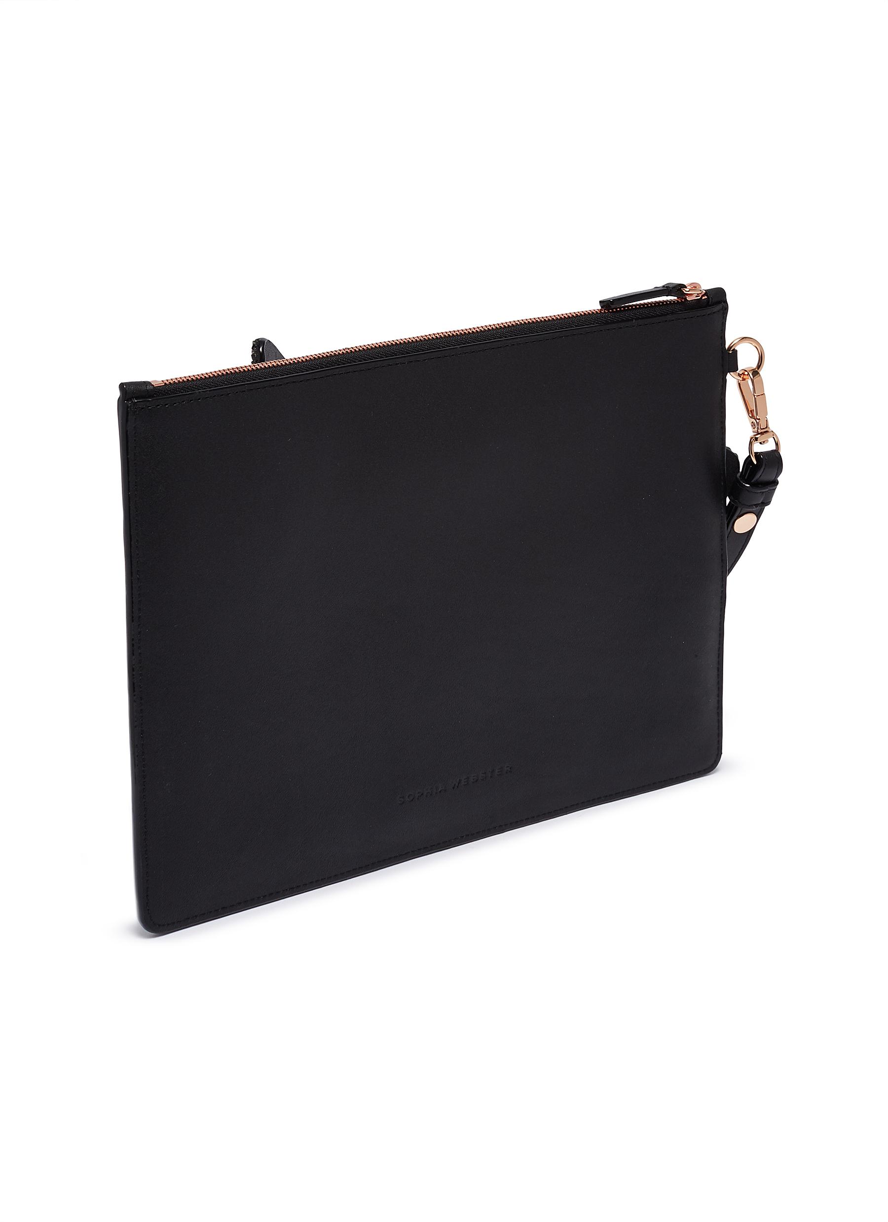SOPHIA WEBSTER 'Flossy' butterfly appliqué leather pouch