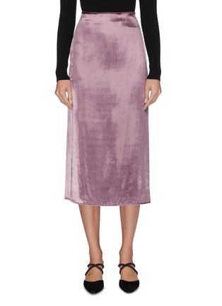 Main View - Click To Enlarge - VINCE - 'Panné' velvet midi skirt