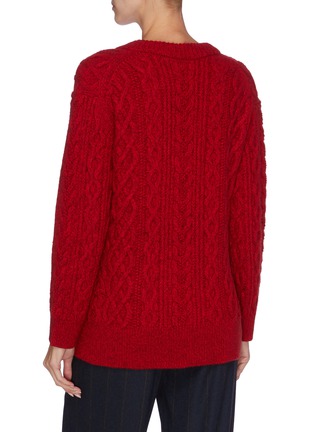 Back View - Click To Enlarge - VINCE - V neck Merino wool blend cable knit sweater