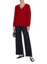 Figure View - Click To Enlarge - VINCE - V neck Merino wool blend cable knit sweater