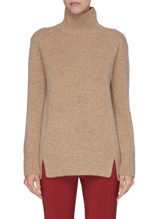 Main View - Click To Enlarge - VINCE - Slit hem turtleneck cashmere sweater