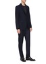 Front View - Click To Enlarge - THE GIGI - Peaked lapel virgin wool blend suit