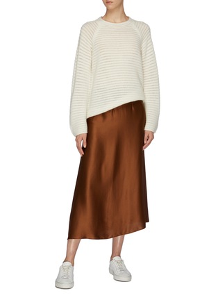 Figure View - Click To Enlarge - THEORY - Stripe cashmere open knit sweater