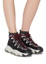 Figure View - Click To Enlarge - ASH - 'Escape' chunky outsole high top panelled sneakers
