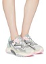 Figure View - Click To Enlarge - ASH - 'Addict' chunky outsole leather panel mesh sneakers