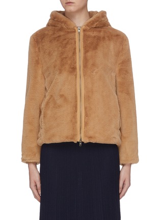 Main View - Click To Enlarge - VINCE - 'Plush' faux shearling zip hoodie