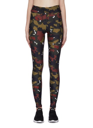 Main View - Click To Enlarge - THE UPSIDE - Jungle' camoflage print yoga leggings