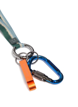 Figure View - Click To Enlarge - ACNE STUDIOS - Face patch stripe strap carabiner keyring
