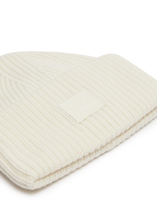 Detail View - Click To Enlarge - ACNE STUDIOS - Face patch wool rib knit beanie hat