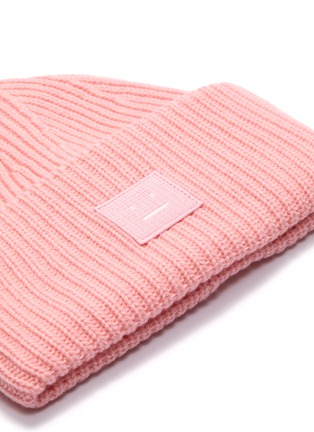 Detail View - Click To Enlarge - ACNE STUDIOS - Face patch versized wool beanie hat