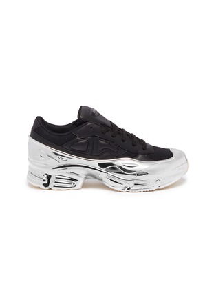 Main View - Click To Enlarge - ADIDAS X RAF SIMONS - 'Ozweego' metallic outsole patchwork sneakers