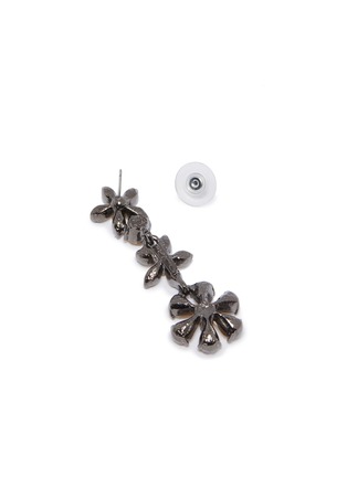 Detail View - Click To Enlarge - OSCAR DE LA RENTA - Swarovski crystal floral drop earrings