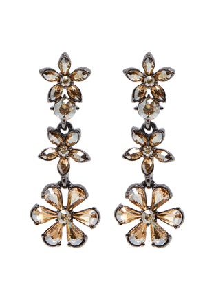 Main View - Click To Enlarge - OSCAR DE LA RENTA - Swarovski crystal floral drop earrings