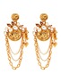 Main View - Click To Enlarge - OSCAR DE LA RENTA - Swarovski crystal faux pearl coin and chain drop earrings