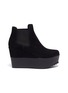 Main View - Click To Enlarge - PEDRO GARCIA  - 'Franny' suede platform Chelsea boots