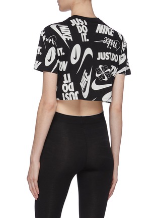Back View - Click To Enlarge - NIKE - 'Essential' logo slogan print cropped T-shirt