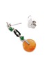 Detail View - Click To Enlarge - LC COLLECTION JADE - Diamond jade mismatched link hoop drop earrings