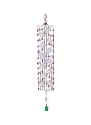 Main View - Click To Enlarge - LC COLLECTION JADE - Diamond ruby jade 18k white gold multi chain bracelet