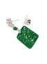 Detail View - Click To Enlarge - LC COLLECTION JADE - Diamond floral jade plaque drop earrings