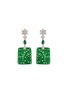 Main View - Click To Enlarge - LC COLLECTION JADE - Diamond floral jade plaque drop earrings
