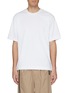 Main View - Click To Enlarge - SOLID HOMME - Contrast topstitching layered hem T-shirt