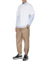 Figure View - Click To Enlarge - SOLID HOMME - Contrast topstitching layered hem T-shirt