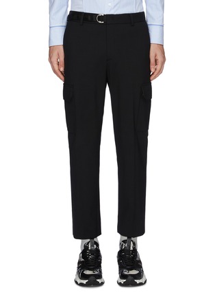 Main View - Click To Enlarge - SOLID HOMME - Belted wool twill cargo pants